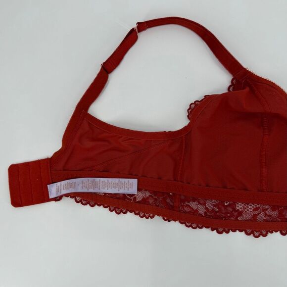 Savage X Fenty Burnt Orange Lace Bralette Bra Wireless Longline Woman Size 1X - Picture 4 of 8